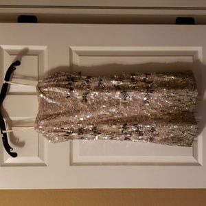 ABS Fully Sequin Strapless Dress